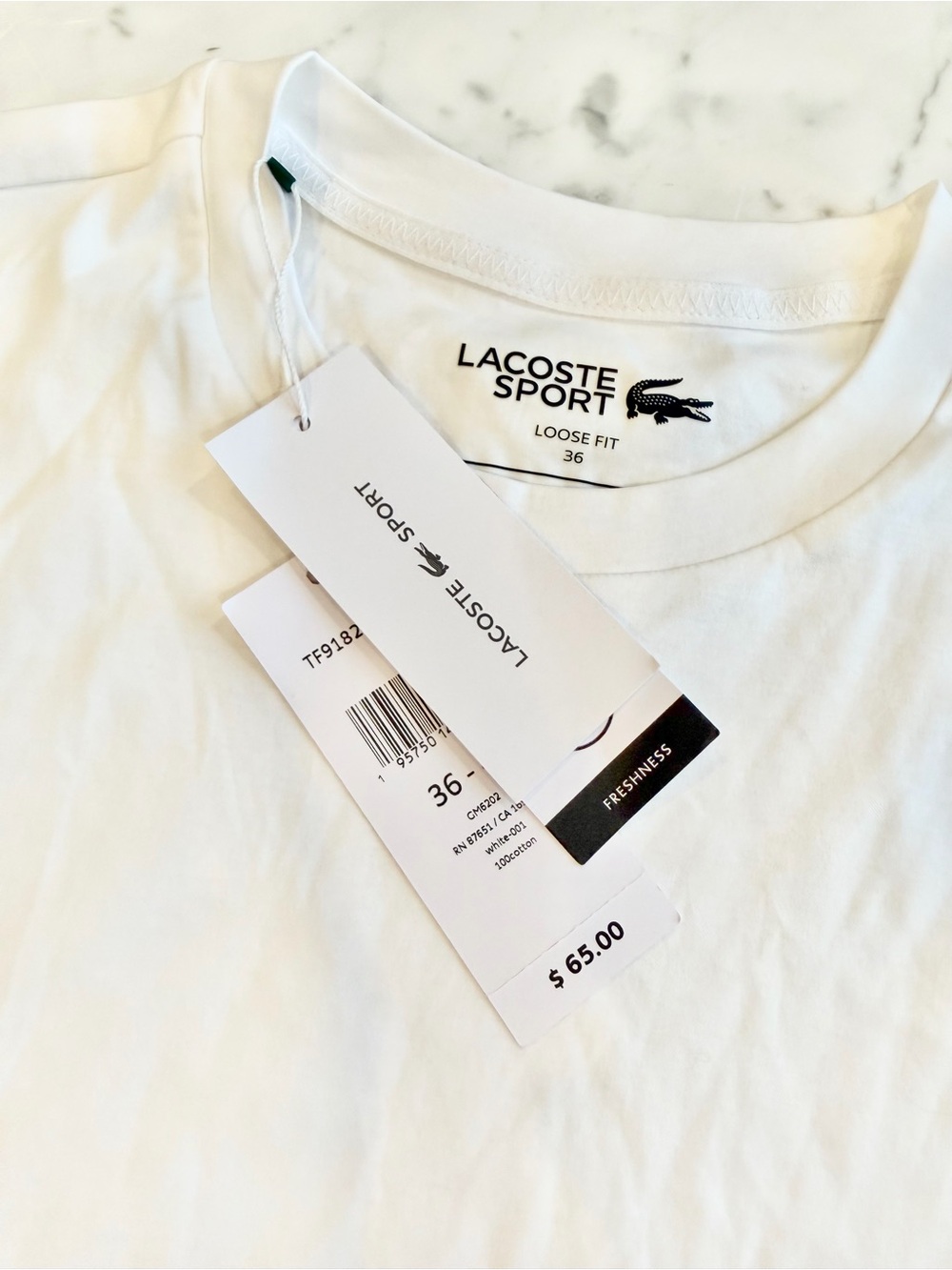 Lacoste White Sleeveless Logo Tennis Top Size Large - Picture 5 of 5